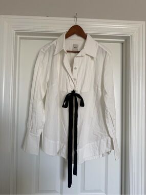 anthropologie maeve tuxedo like blouse size medium
